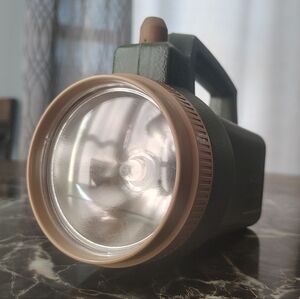 Vintage, Retro -Rayovac Green and Tan Flashlight -6v